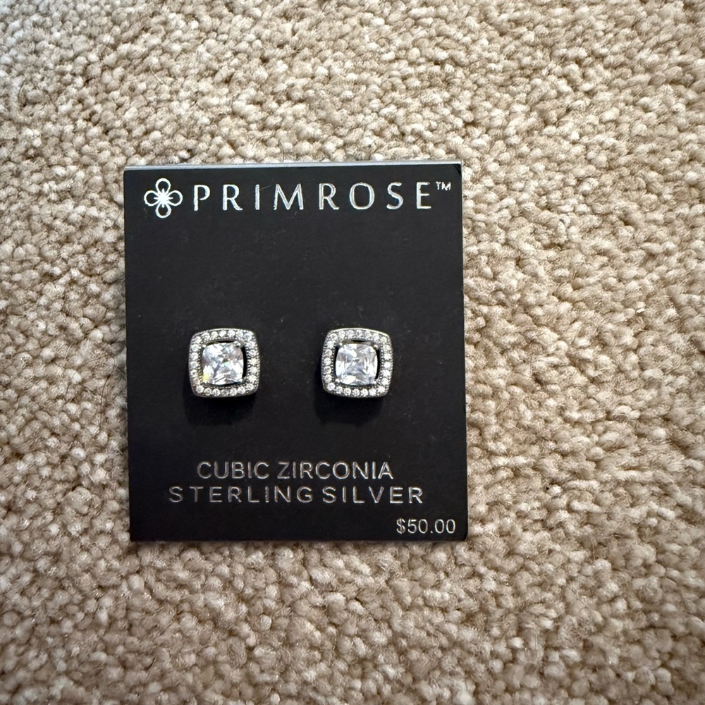 Primrose Sterling Silver Cubic Zirconia Earrings